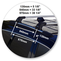 Prorack Black 2 Bar Aero Flush Bar kit to suit Jeep Grand Cherokee WK2 Steel Rails 5dr SUV (2011 - 12/2021)