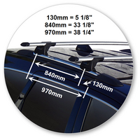 Prorack Black 2 Bar Aero Through Bar kit to suit Jeep Grand Cherokee WK2 Steel Rails 5dr SUV (2011 - 12/2021)