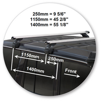 Prorack Silver 2 Bar Heavy Duty Through Bar kit to suit Toyota Land Cruiser 76 Series 5dr SUV (2007 - Current)