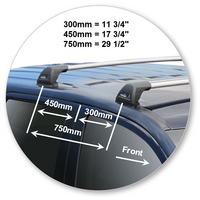 Prorack Silver 2 Bar Aero Flush Bar kit to suit Mitsubishi Outlander 5dr SUV (2012 - 2021)