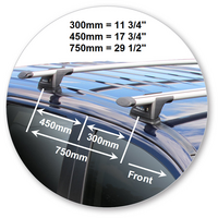 Prorack Black 2 Bar Aero Through Bar kit to suit Mitsubishi Outlander 5dr SUV (2012 - 2021)