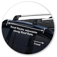 Prorack Black 2 Bar Aero Flush Bar kit to suit Jeep Compass 5dr SUV (2011 - 2016)