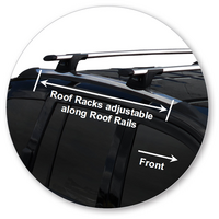 Prorack Silver 2 Bar Aero Through Bar kit to suit Jeep Compass 5dr SUV (2011 - 2016)