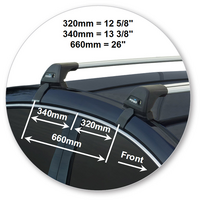 Prorack Silver 2 Bar Aero Flush Bar kit to suit Hyundai i40 4dr Sedan (2/2013 - 2019)