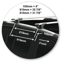 Prorack Black 2 Bar Aero Through Bar kit to suit Holden Colorado 7 5dr SUV (2013 - 2016)