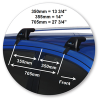 Prorack Silver 2 Bar Aero Flush Bar kit to suit Holden Barina Spark 5dr Hatch (2010 - 2020)