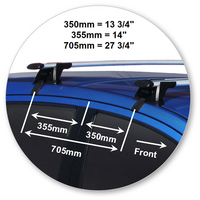 Prorack Silver 2 Bar Aero Through Bar kit to suit Holden Barina Spark 5dr Hatch (2010 - 2020)