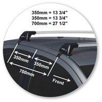 Prorack Silver 2 Bar Aero Flush Bar kit to suit Holden Barina 4dr Sedan (2011 - 2020)