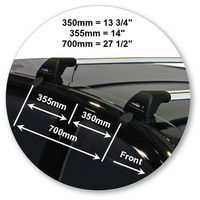 Prorack Silver 2 Bar Aero Flush Bar kit to suit Holden Barina 5dr Hatch (2011 - 2016)