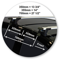 Prorack Silver 2 Bar Aero Through Bar kit to suit Holden Barina 5dr Hatch (2011 - 2016)