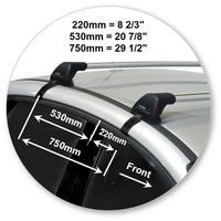 Prorack Silver 2 Bar Aero Flush Bar kit to suit Ford Focus 4dr Sedan (10/2011 - 2018)