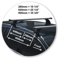 Prorack Silver 2 Bar Heavy Duty Through Bar kit to suit Holden Commodore VF 5dr Wagon (6/2013 - 3/2017)
