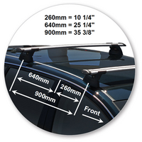 Prorack Silver 2 Bar Aero Through Bar kit to suit Holden Commodore VF 5dr Wagon (6/2013 - 3/2017)