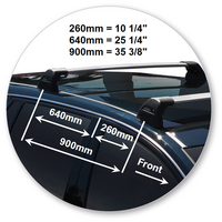 Prorack Silver 2 Bar Aero Flush Bar kit to suit Holden Commodore VF 5dr Wagon (6/2013 - 3/2017)