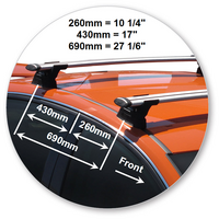 Prorack Black 2 Bar Aero Through Bar kit to suit Holden Commodore VF 4dr Sedan (6/2013 - 3/2017)