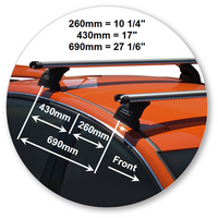 Prorack Silver 2 Bar Heavy Duty Through Bar kit to suit Holden Commodore VF 4dr Sedan (6/2013 - 3/2017)