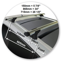 Prorack Silver 2 Bar Aero Through Bar kit to suit Volkswagen Golf Mk7 5dr Wagon (2013 - 2020)