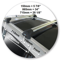 Prorack Silver 2 Bar Aero Flush Bar kit to suit Volkswagen Golf Mk7 5dr Wagon (2013 - 2020)