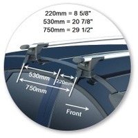 Prorack Black 2 Bar Aero Through Bar kit to suit Ford Focus 5dr Hatch (7/2011 - 8/2015)