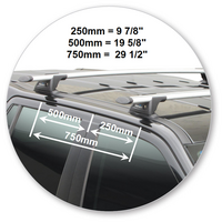 Prorack Black 2 Bar Aero Through Bar kit to suit Land Rover Freelander 2 5dr SUV (7/2007 - 2/2011)