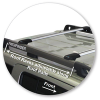 Prorack Silver 2 Bar Aero Flush Bar kit to suit Nissan Pathfinder R51 5dr SUV (2005 - 9/2013)