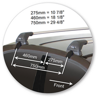 Prorack Silver 2 Bar Aero Flush Bar kit to suit Skoda Octavia 5dr Hatch (2/2014 - 5/2017)