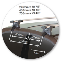 Prorack Silver 2 Bar Aero Through Bar kit to suit Skoda Octavia 5dr Hatch (2/2014 - 5/2017)