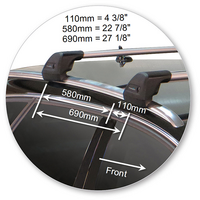 Prorack Silver 2 Bar Aero Flush Bar kit to suit Audi A6/S6/RS6 Avant 5dr Wagon (2011 - 2018)