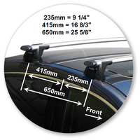 Prorack Black 2 Bar Aero Through Bar kit to suit Mazda 6 4dr Sedan (2012 - Current)