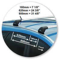 Prorack Black 2 Bar Aero Flush Bar kit to suit Hyundai i30 5dr Wagon (2013 - 2017)