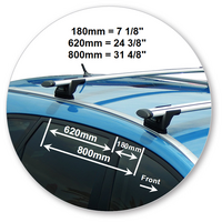 Prorack Silver 2 Bar Aero Through Bar kit to suit Hyundai i30 5dr Wagon (2013 - 2017)