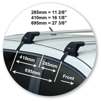 Prorack Silver 2 Bar Aero Flush Bar kit to suit Nissan Leaf 5dr Hatch (2012 - 2017)