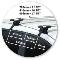 Prorack Black 2 Bar Aero Through Bar kit to suit Nissan Leaf 5dr Hatch (2012 - 2017)