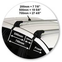 Prorack Black 2 Bar Aero Flush Bar kit to suit Nissan Pulsar 5dr Hatch (2013 - Current)