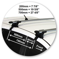 Prorack Black 2 Bar Aero Through Bar kit to suit Nissan Pulsar 5dr Hatch (2013 - Current)