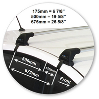 Prorack Silver 2 Bar Aero Flush Bar kit to suit Toyota Prius V (Steel Roof) 5dr Wagon (2012 - Current)