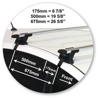 Prorack Black 2 Bar Aero Through Bar kit to suit Toyota Prius V (Steel Roof) 5dr Wagon (2012 - Current)