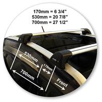 Prorack Silver 2 Bar Aero Flush Bar kit to suit Peugeot 2008 5dr SUV (2013 - 2020)