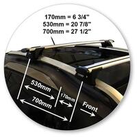 Prorack Silver 2 Bar Aero Through Bar kit to suit Peugeot 2008 5dr SUV (2013 - 2020)