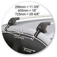 Prorack Silver 2 Bar Aero Flush Bar kit to suit Volkswagen Passat CC 4dr Coupe (2008 - 2011)