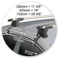 Prorack Black 2 Bar Aero Through Bar kit to suit Volkswagen Passat CC 4dr Coupe (2008 - 2011)