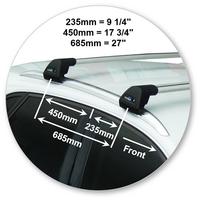 Prorack Black 2 Bar Aero Flush Bar kit to suit Audi Q3/RS Q3 5dr SUV (2012 - 2018)