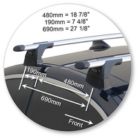 Prorack Black 2 Bar Aero Through Bar kit to suit BMW 4 Series 2dr Coupe (2014 - 7/2017)