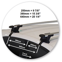 Prorack Silver 2 Bar Aero Through Bar kit to suit Holden Malibu 4dr Sedan (2013 - Current)