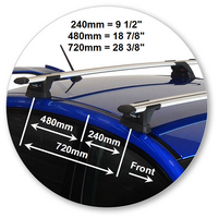 Prorack Black 2 Bar Aero Through Bar kit to suit Subaru WRX 4dr Sedan (2011 - 2014)