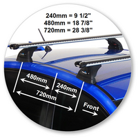 Prorack Black 2 Bar Heavy Duty Through Bar kit to suit Subaru WRX 4dr Sedan (2011 - 2014)