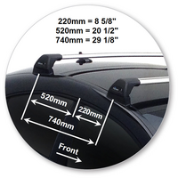 Prorack Black 2 Bar Aero Through Bar kit to suit Mercedes-Benz CLA 4dr Coupe (2013 - Current)