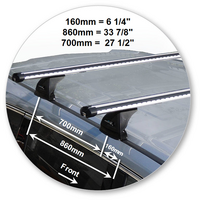 Prorack Black 2 Bar Heavy Duty Through Bar kit to suit Toyota Highlander GX 5dr SUV (2014 - 2/2020)