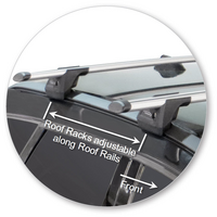 Prorack Silver 2 Bar Aero Through Bar kit to suit Volvo XC60 5dr SUV (2009 - 10/2017)