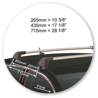 Prorack Silver 2 Bar Aero Flush Bar kit to suit Peugeot 308 5dr Hatch (2014 - 11/2021)